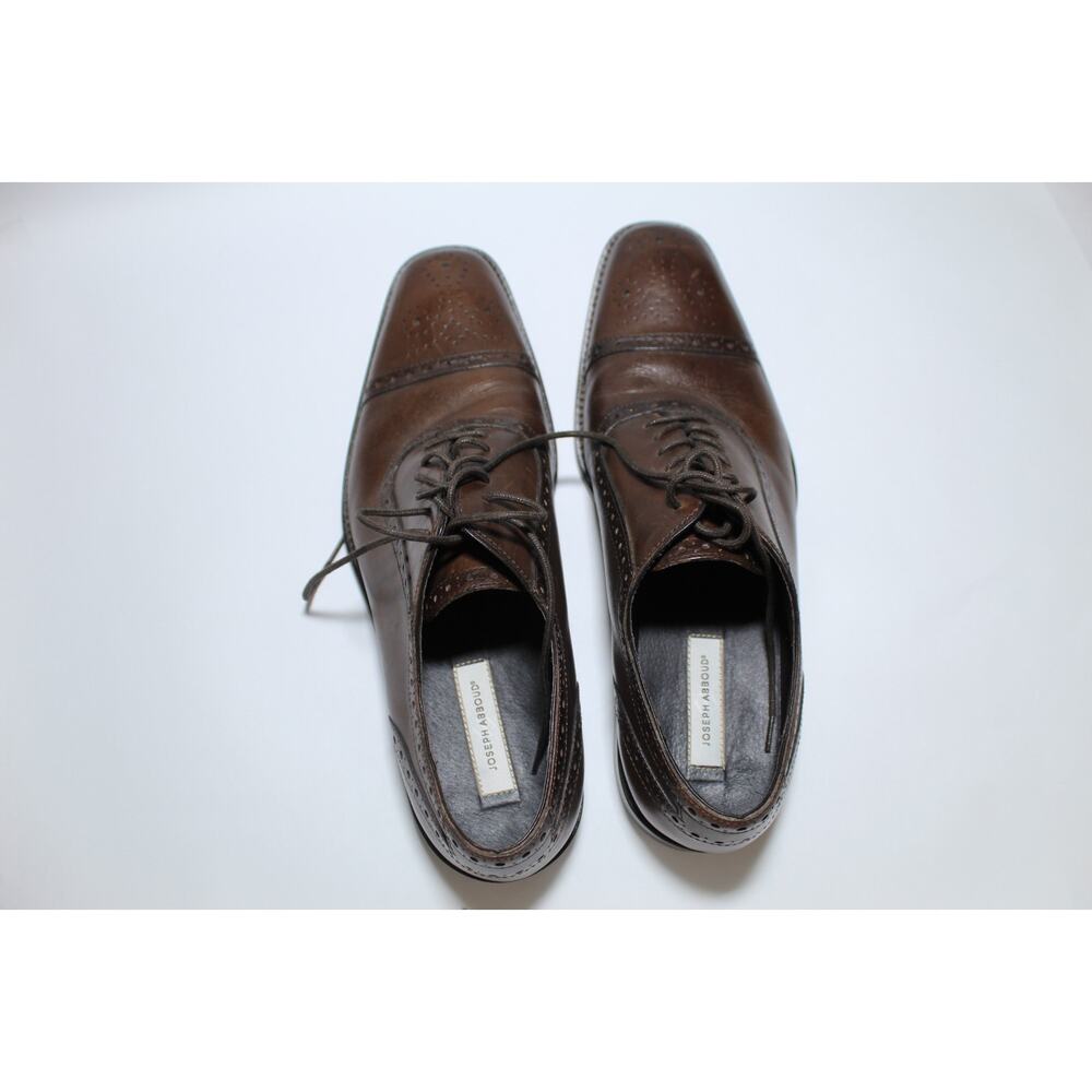 Joseph Abboud Men’s Oxfords Brown Leather Cap Toe Dress Shoes Sz 10